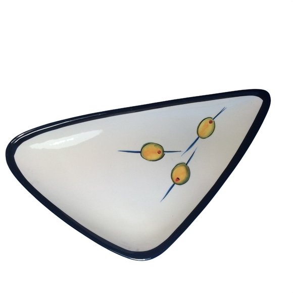 HausenWare Olive Retro Mod Stylized Triangle Hors d Oeuvres Mary Jane Mitchell - Picture 5 of 9